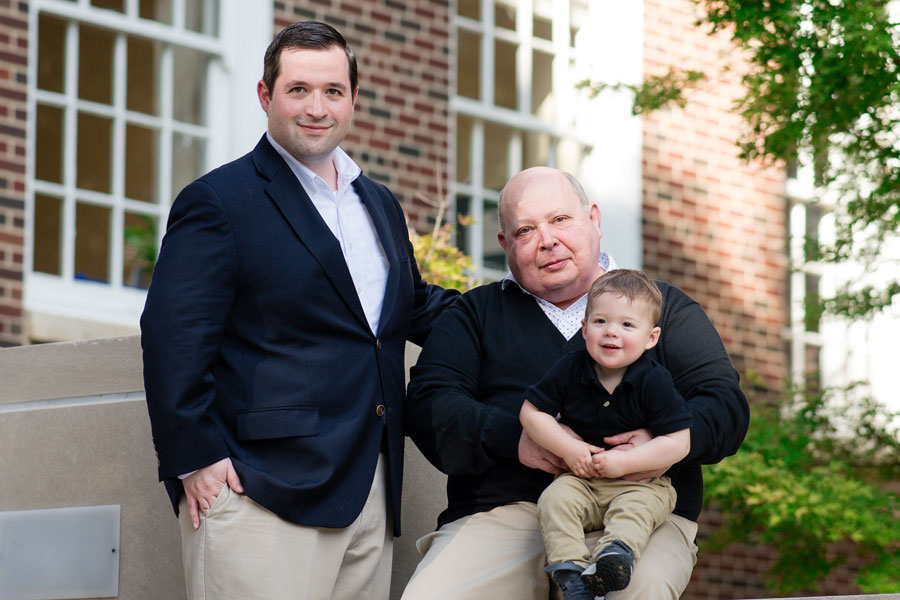 Matthew with father and son, Alexander